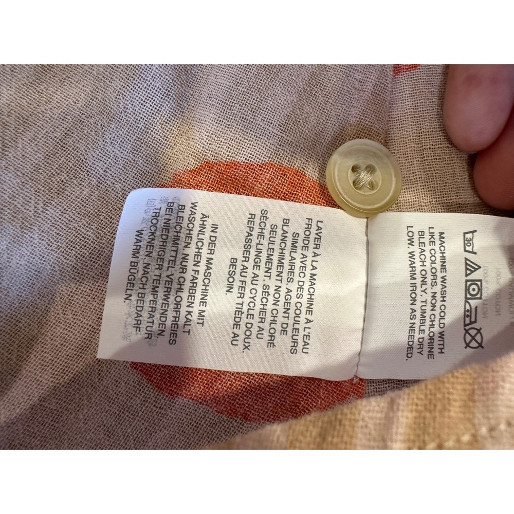 Madewell Poppy Floral Stripe Button Front Tie Back Midi Dress Orange XS - Picture 7 of 12